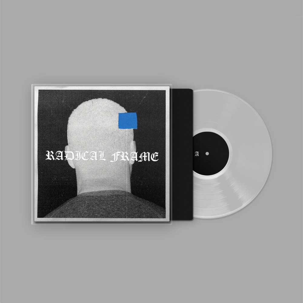 Actress – Radical Frame (Vinyl LP Crystal Clear) Album record cover showing crystal clear vinyl sliding out of pantone sleeve