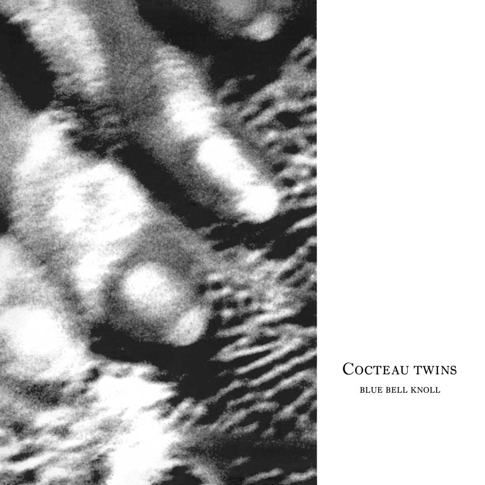 Cocteau Twins - Blue Bell Knoll (Vinyl LP) Record album cover with black and white abstract design and 'Cocteau Twins' text.