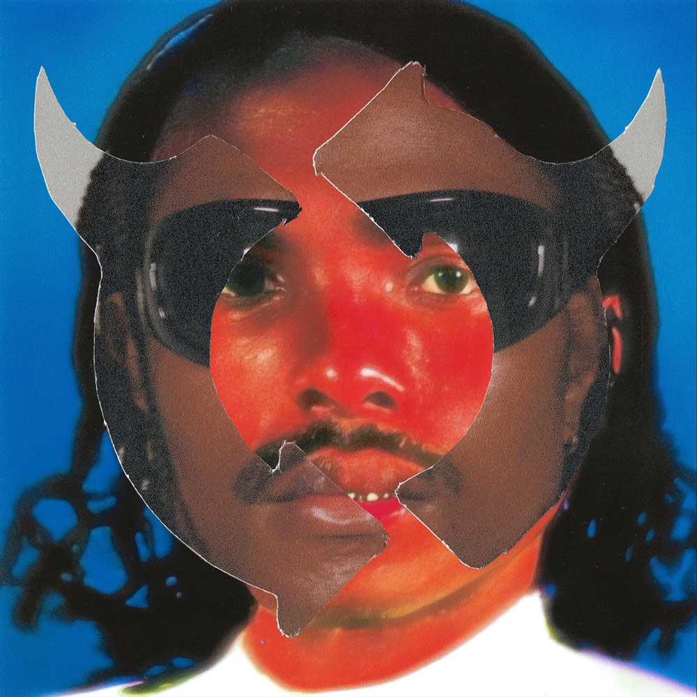 Steve Lacy - Gemini Rights (Vinyl LP) Artistic portrait with a face split into red and black halves on a blue background