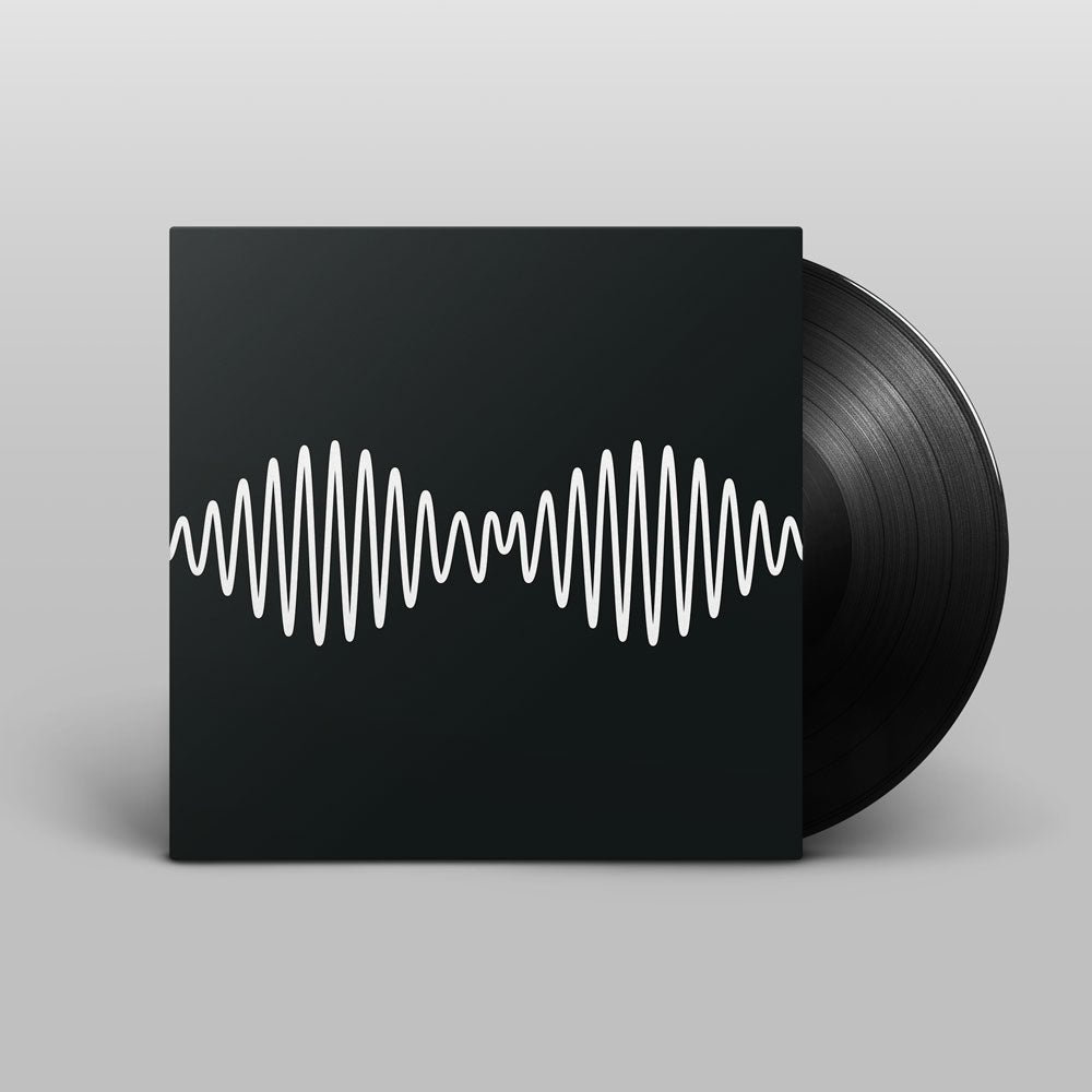 Arctic Monkeys - AM (Vinyl LP) Record album cover showing famous white sound wave design on black background