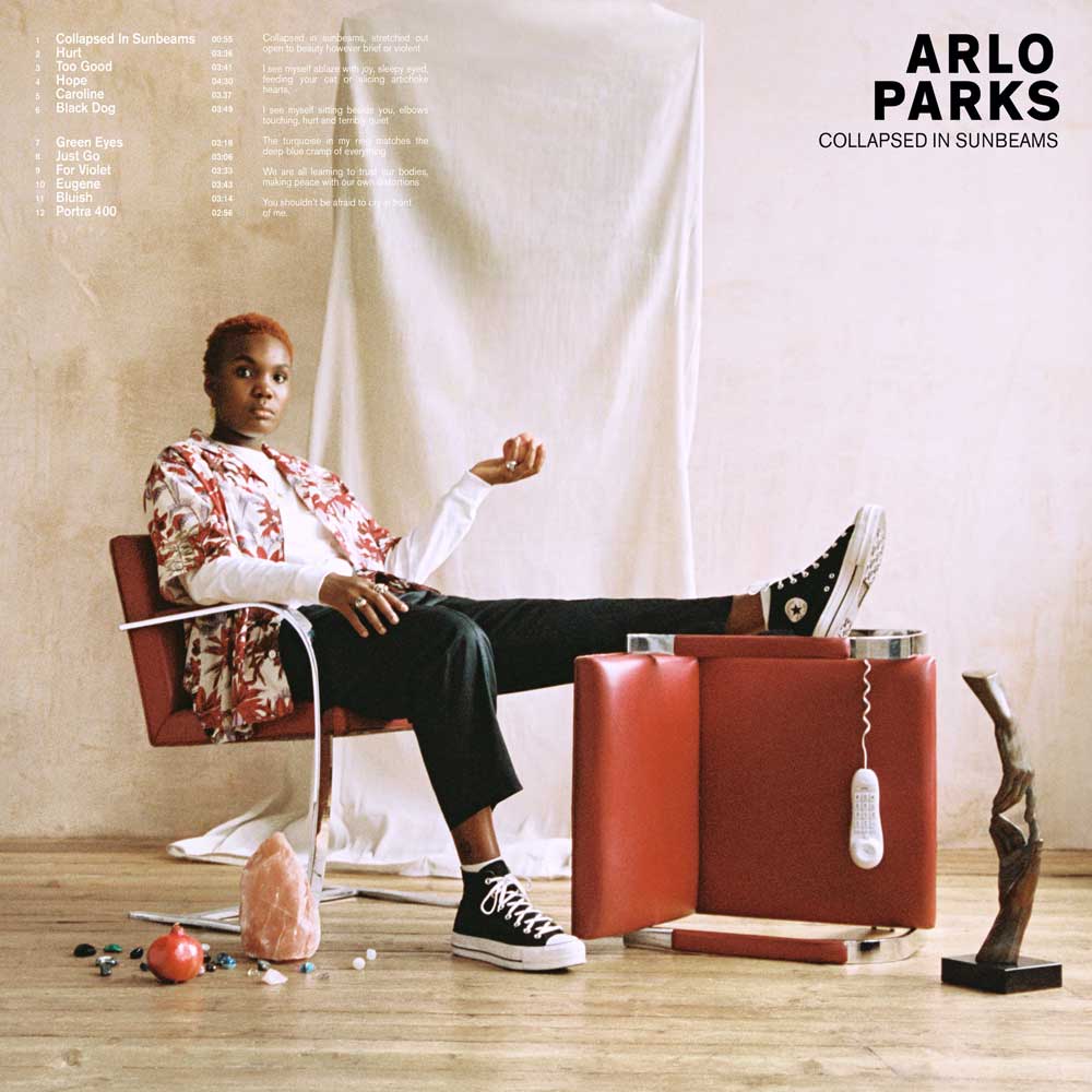 Arlo Parks – Collapsed In Sunbeams deep red vinyl LP album cover