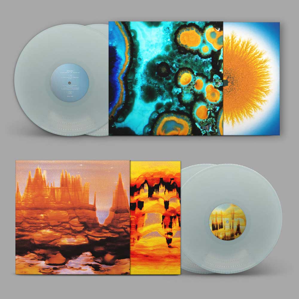 Bonobo - Distance In Static (Vinyl 2LP Pastel Blue) Vinyl record covers with colorful covers on a gray background
