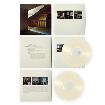 Grizzly Bear - Yellow House (Vinyl 2LP Cream White) Vinyl record album shown in a clean flat-lay layout on a white background, including the outer cover, inner sleeves with printed text and photos, and two translucent pale cream records.