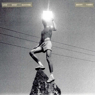 Mount Kimbie - Love What Survives (Vinyl 2LP) vinyl record cover showing a person on a rock with a light source over their head, against a power line background