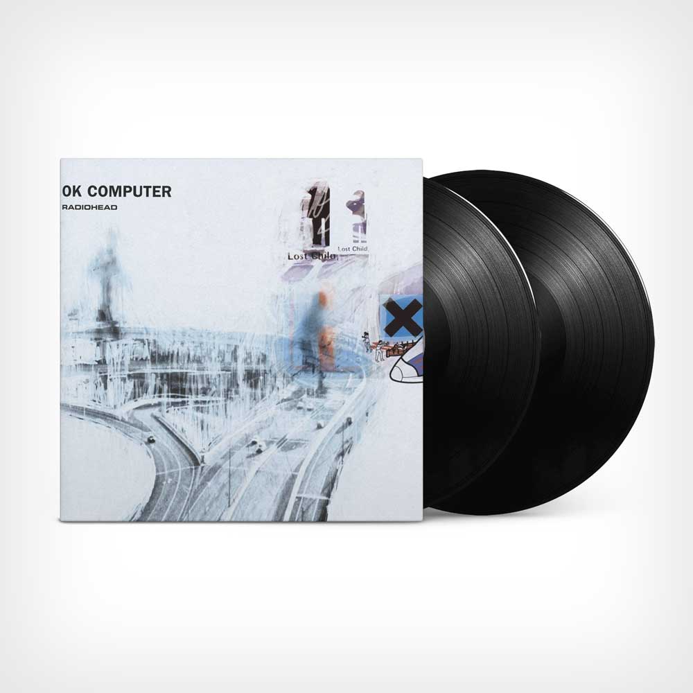 Radiohead - OK Computer (Vinyl 2LP) Vinyl record album cover with 2 LP's showing 