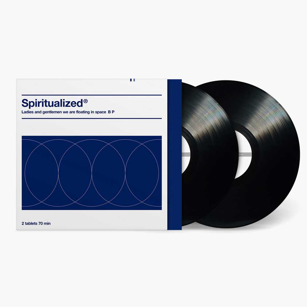 Spiritualized - Ladies And Gentlemen We Are Floating In Space (Vinyl 2LP) Vinyl record with its sleeve featuring the band's 'Spiritualized' logo on a white background.