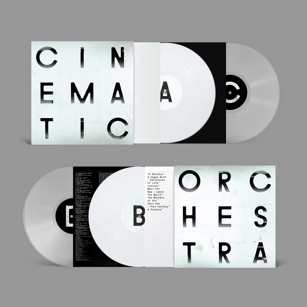 The Cinematic Orchestra Deluxe with White and Clear Vinyl Lyric insert sheets and download codes